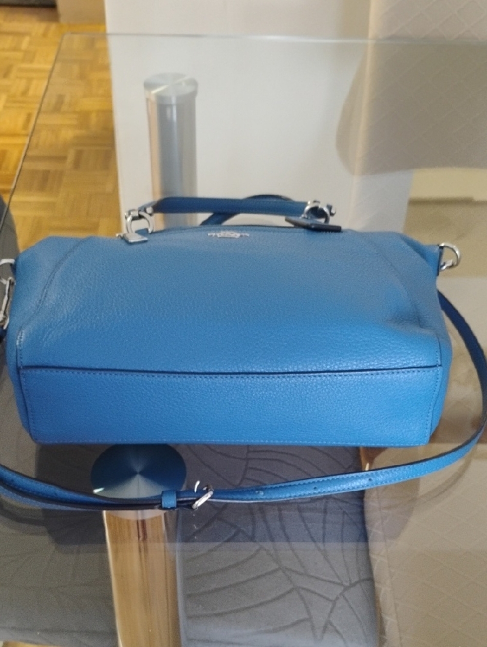 Coach Blue Pebbled Leather Crossbody Bag - Picture 5 of 8